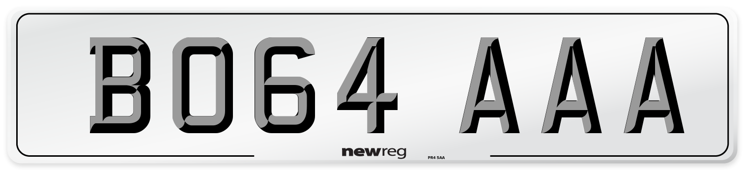 BO64 AAA Number Plate from New Reg